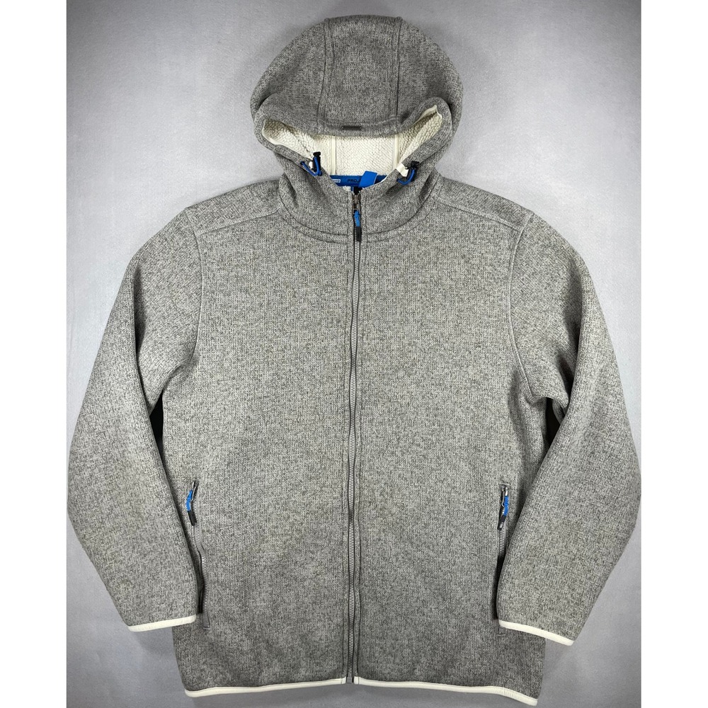 Projek Raw Mens Hoodie Full Zip Gray Large